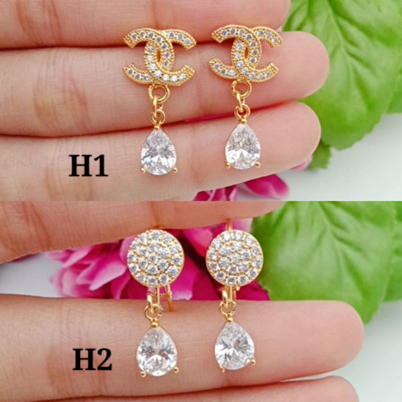 Anting permata lapis emas 2 model tercantik