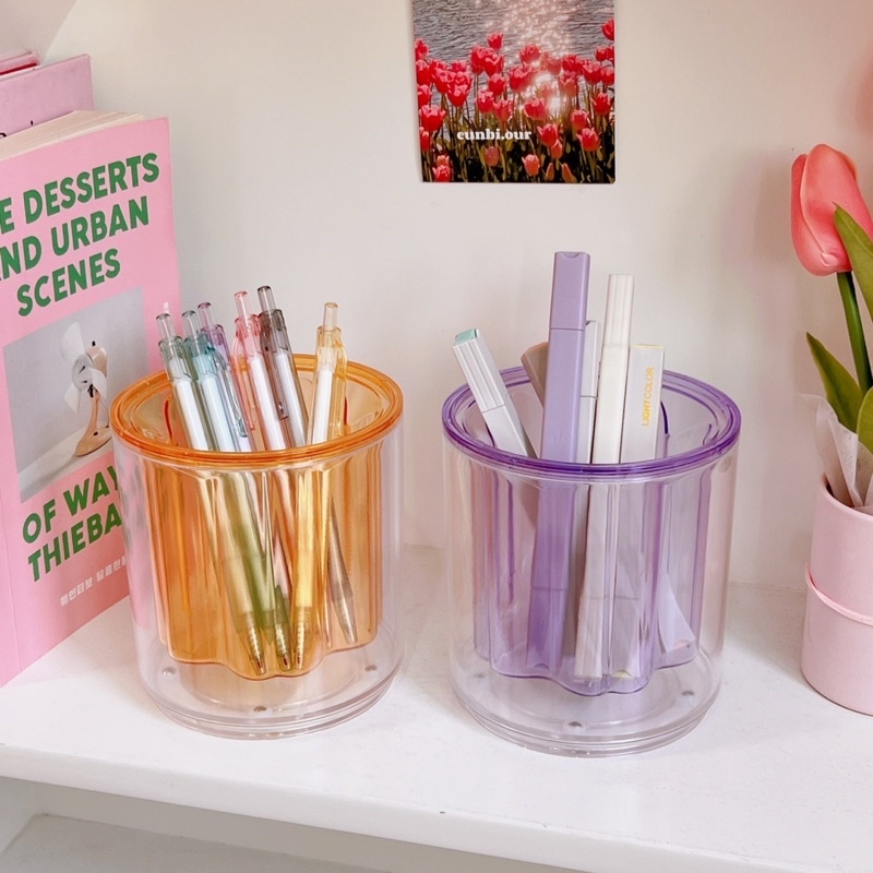 KENSHO Pen Holder / Tempat Alat Tulis / Clear Desk Set Aesthetic Import Lucu