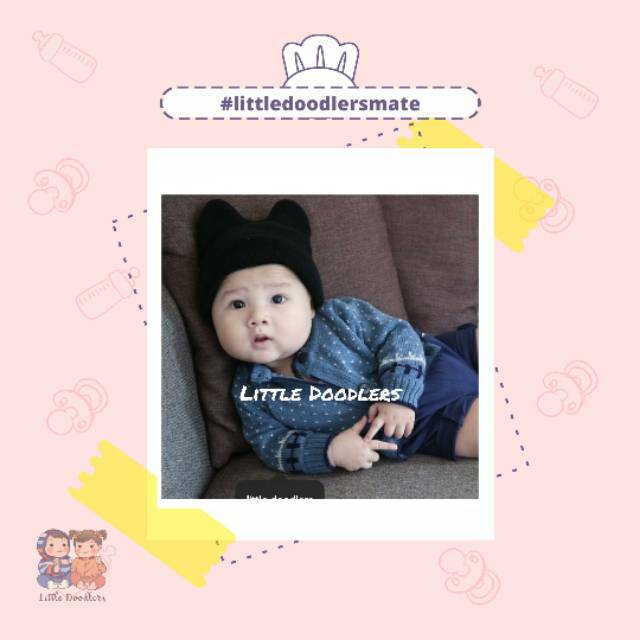 Cardigan Sweater Anak Laki Laki Rajut Model Kancing Warna Biru Navy usia 6 Bulan sampai 12 bulan