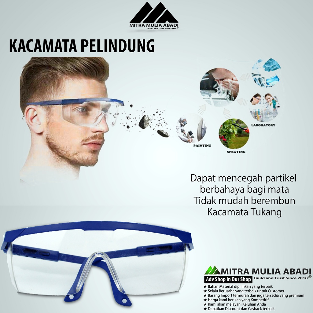 Kacamata Pelindung Transparan | Safety Goggles Transparent