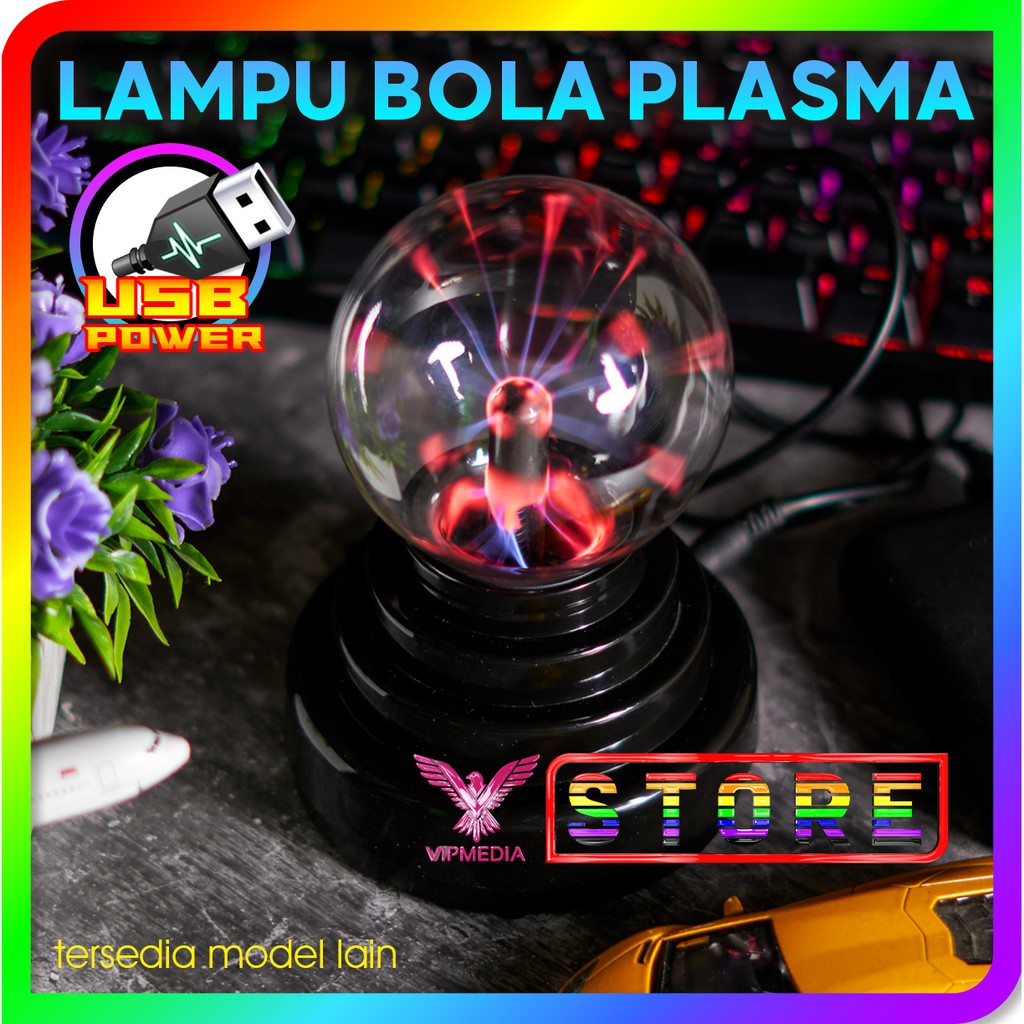 Lampu Bola Kristal Plasma USB