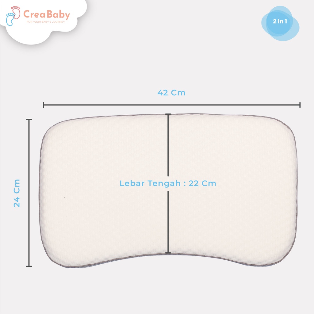 CREA BABY ANIMAL PATTERN  SERIES MEMORY FOAM BABY PILLOW + PILLOW CASE |