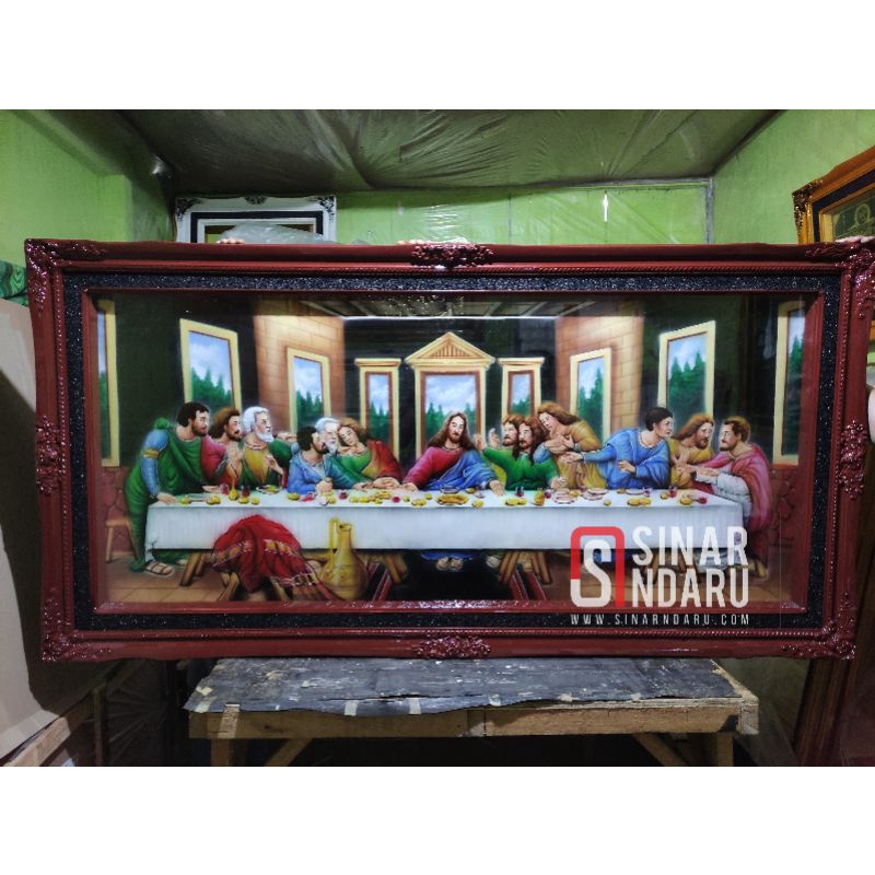 HIASAN DINDING PERJAMUAN KUDUS 3D TIMBUL PREMIUM 2 X 1 METER