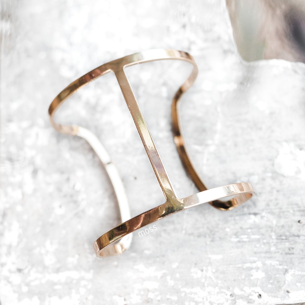 Gold Cuff - Gelang bangle minimalis modern emas simple
