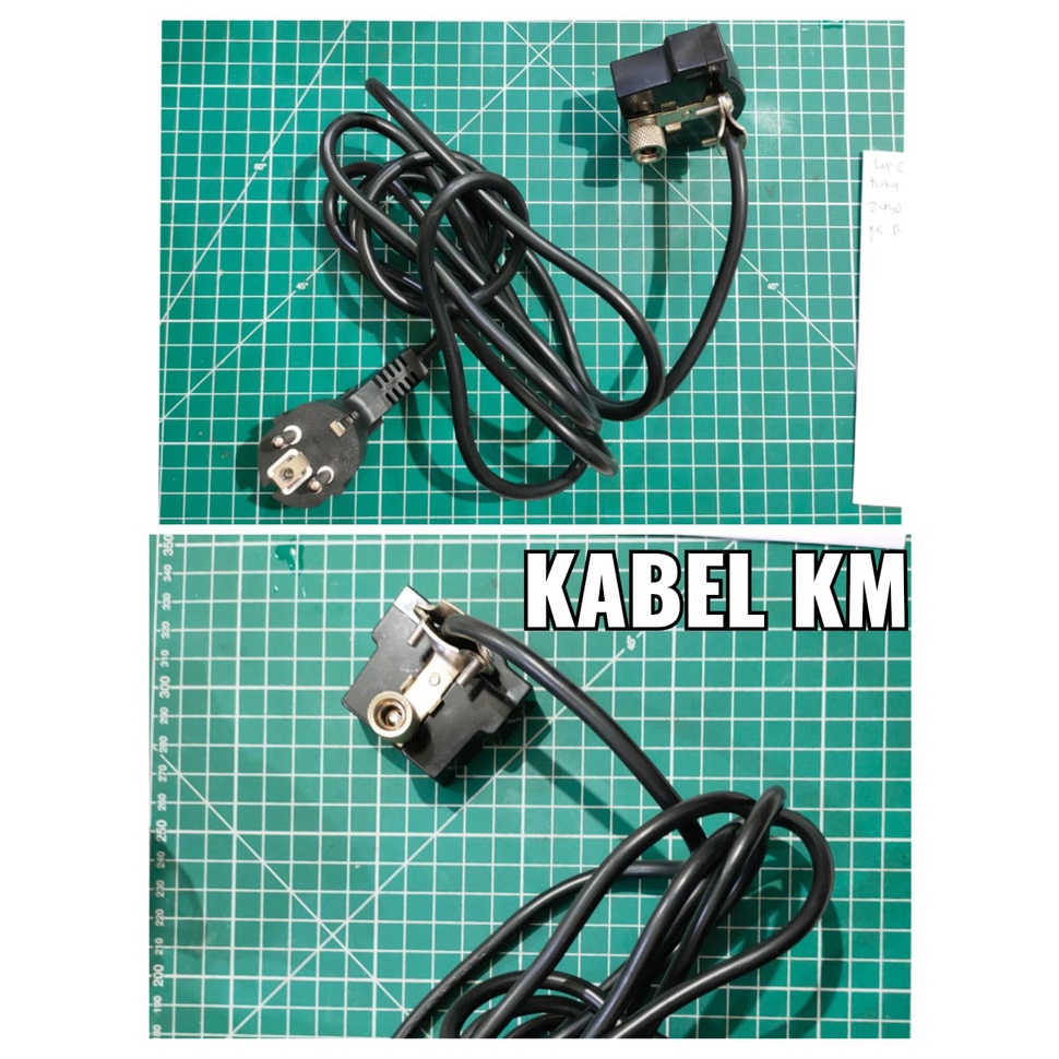 Colokan Mesin Potong Bahan Kain Tegak KM + Kabel / Sambungan Daya