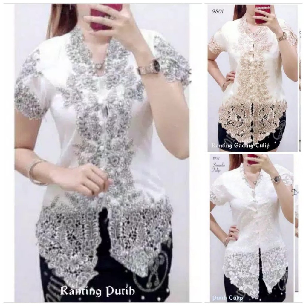 Import Kebaya Modern Tulip Bahan Silky Korea Renda