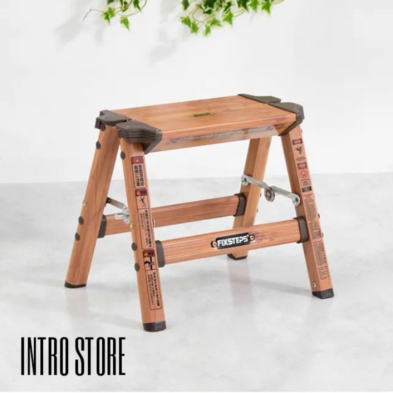 FIXSTEPS TANGGA ALUMINIUM 1 STEP MOTIF KAYU