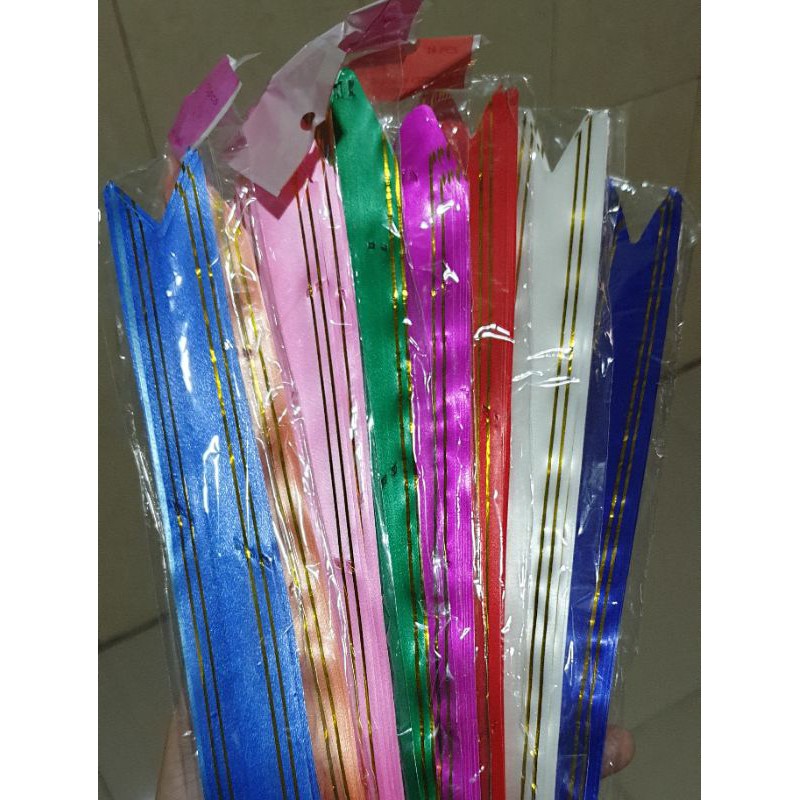 Pita Tarik / Pita Kado List Emas Besar 3cm (10 pcs)