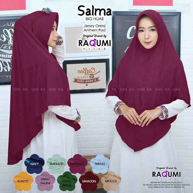 Jilbab Instant Salma Jumbo Big Size Bahan Jersey Super Adem Ori Raqumi Hijab Grosir Kerudung Khimar