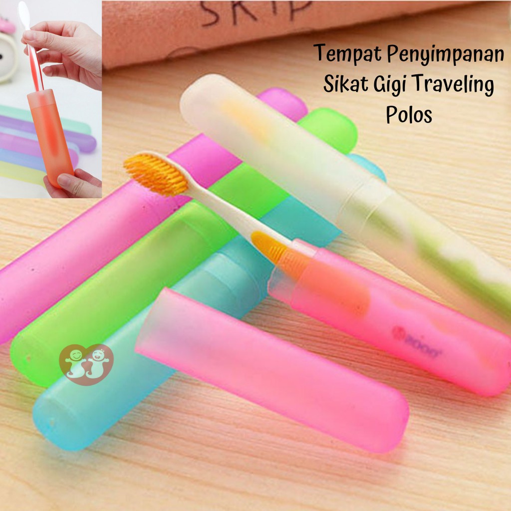 Tempat Penyimpanan Sikat Gigi Traveling Polos / Traveling Motif - RANDOM