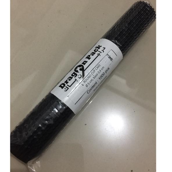 

Kertas Cupcake, Alas/Tatakan Nastar Warna Hitam Cupcake Round Glassine Black 5,5cm x 2,4cm Dragon Pack