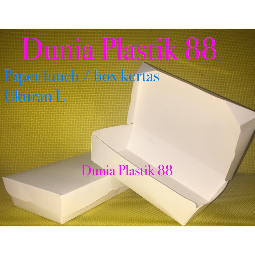 

SPECIAL isi50pc PAPER LUNCH take away box kotak dus makanan nasi KERTAS uk L