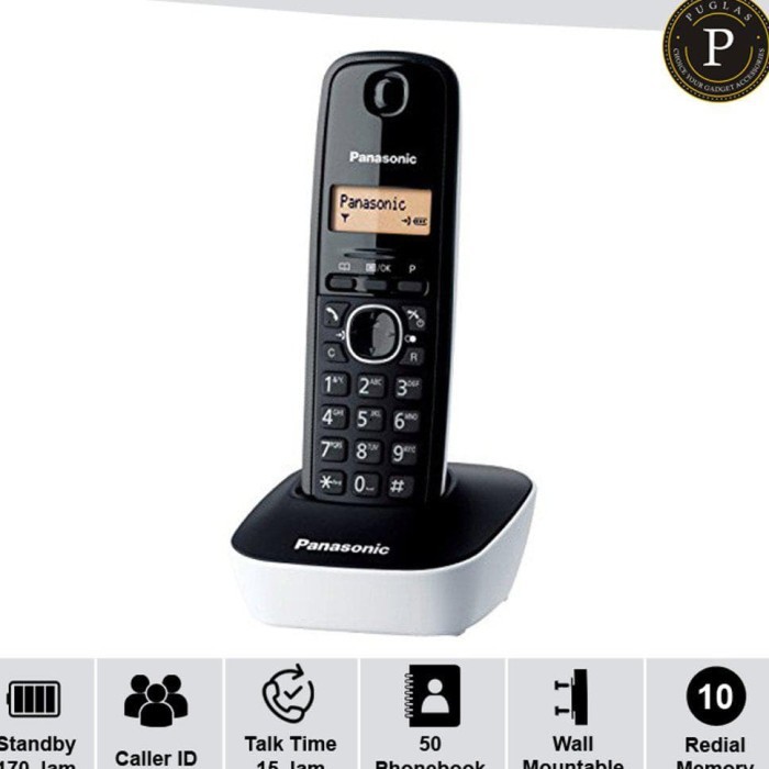 ANGELSWATCH TELEPON WIRELESS PANASONIC TG1611 PUTIH WHITE DECT/WIRELESS PHONE PANASONIC TG1611