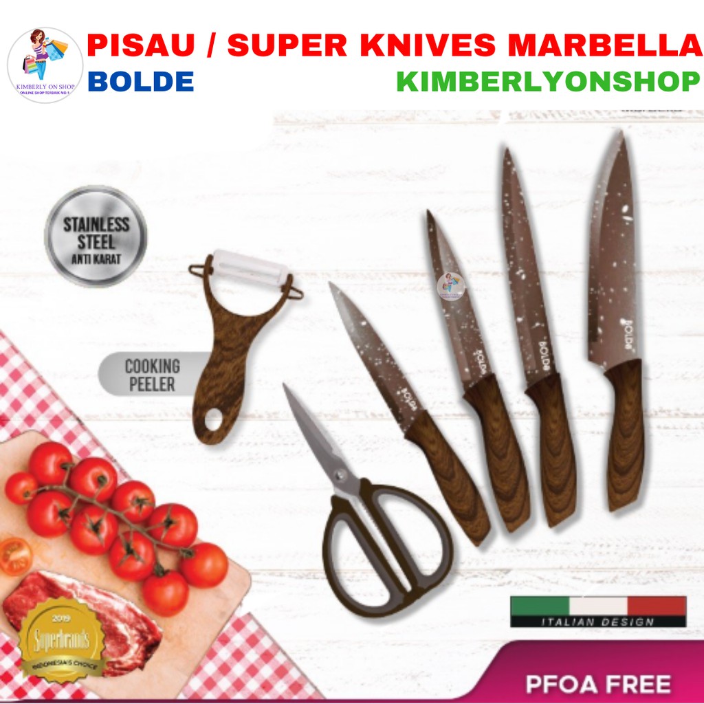 Pisau Super Utensil Knives Set Marbella 6 Pcs Bolde