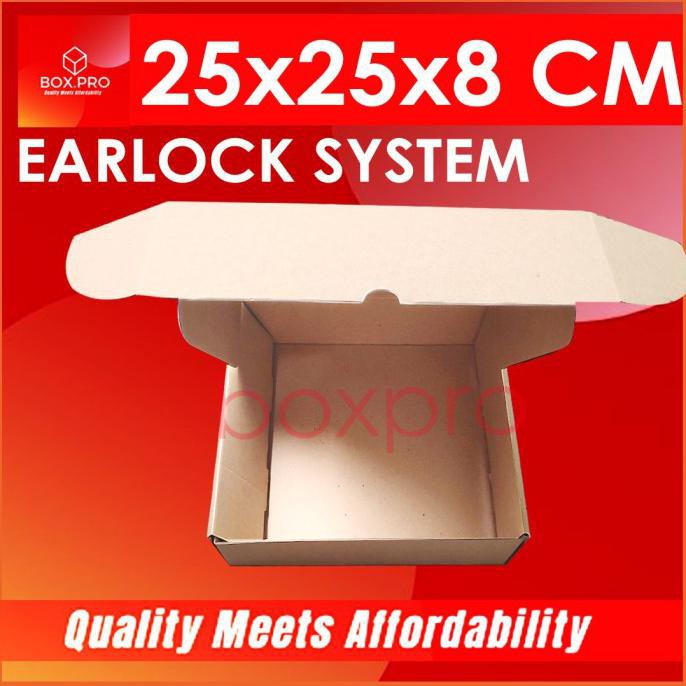 

✅Harga!! Kardus uk 25x25x8 cm ( 10 pcs ) Diecut EARLOCK box hampers,baju kue