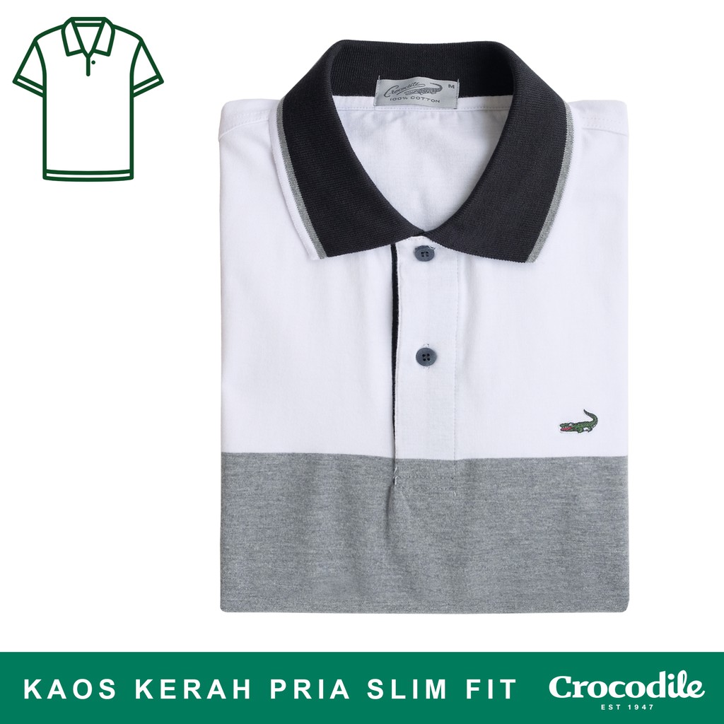 Crocodile VICK Black - Baju Kaos Kerah Pria Men Polo Original Slim fit - Bahan Katun