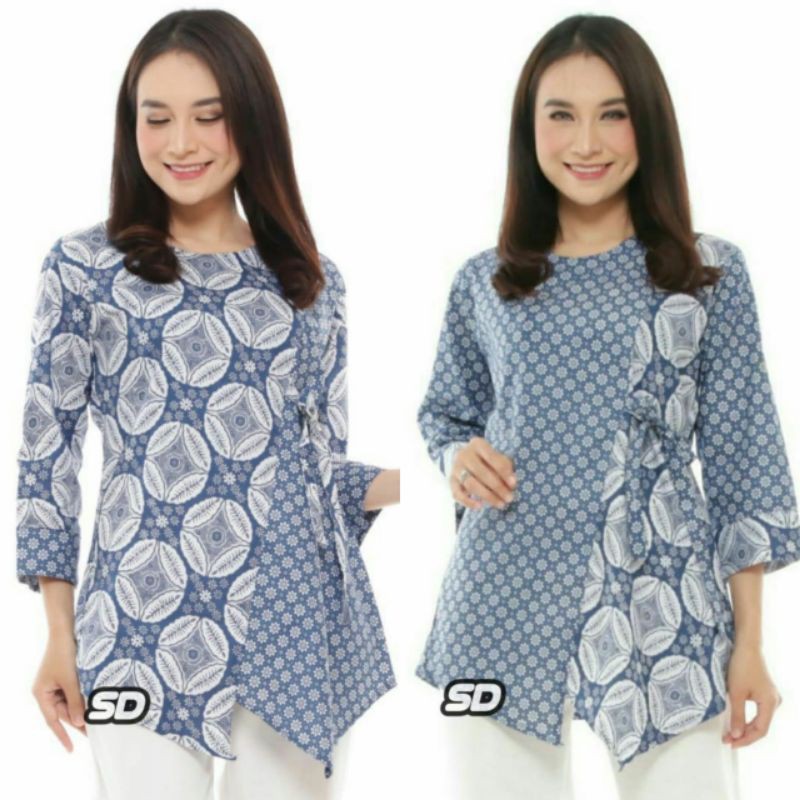 Batik Wanita Asj Sa Hrb026 Kenongo Kemeja Tosca Pendek