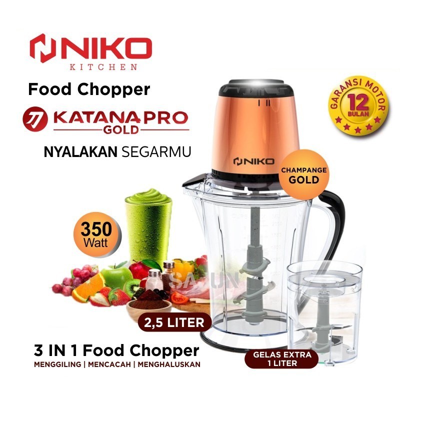 NIKO Chopper Katana Pro GOLD Daging Food processor + Mixer