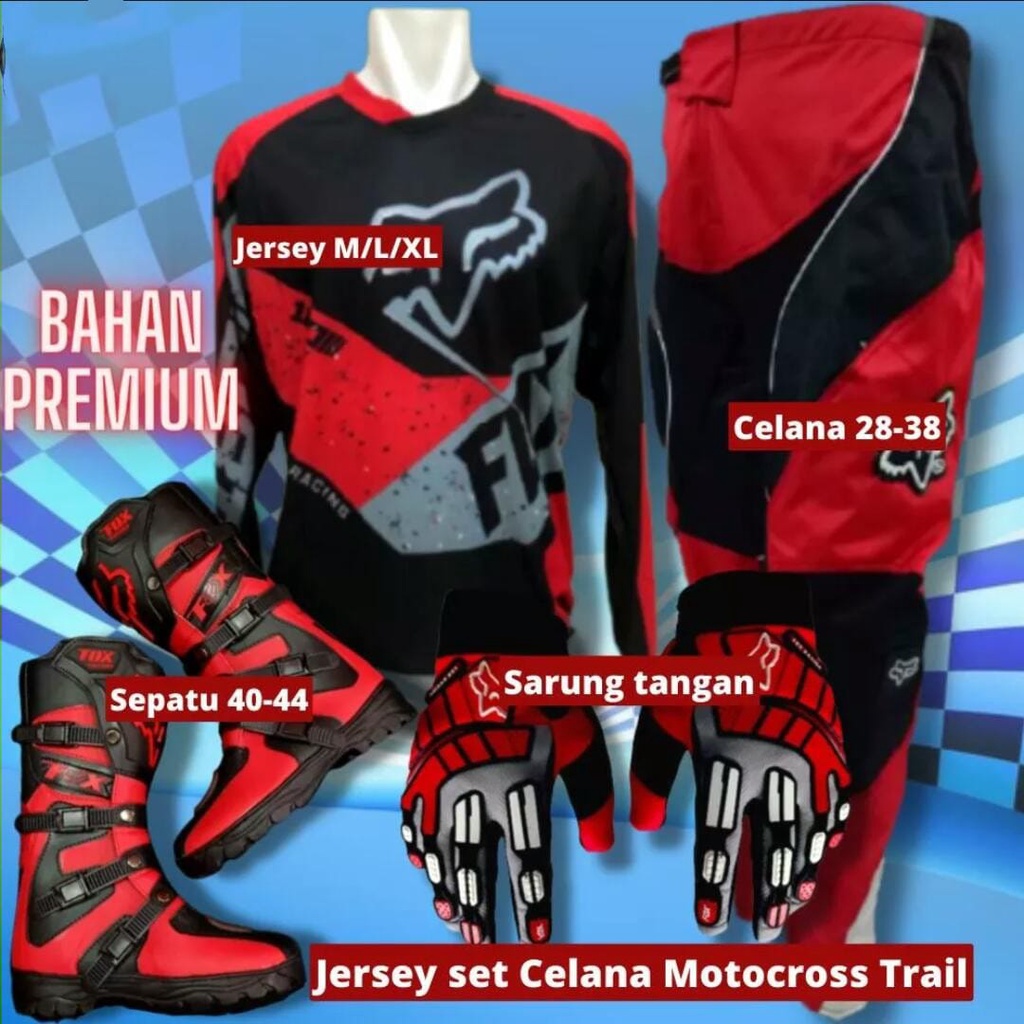 BAJU JERSEY TRAIL ADVENTURE DEWASA PAKET SETELAN KOMPLIT BAJU MOTOR TRAIL MOTOCROSS FULL SET JERSEY 