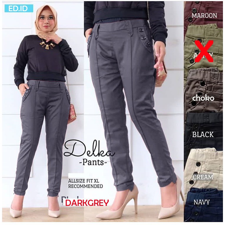 MURATA Fashion Store Celana DELKA Pants Celana kantor wanita Celana Leging bawahan muslim