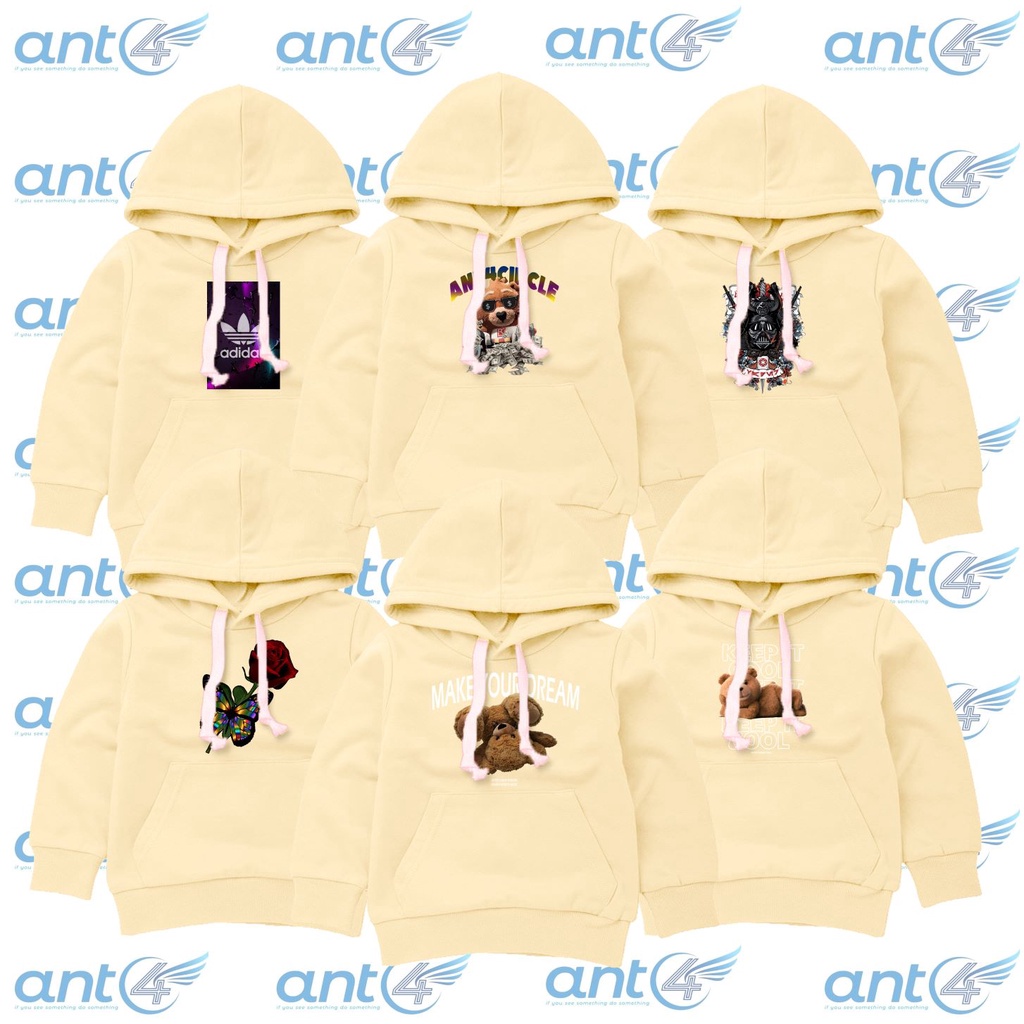 hoodie anak WARNA CREAM usia 2 - 12 tahun jaket sweater anak laki laki perempuan switer distro bisa cod