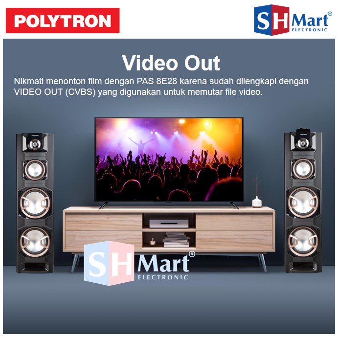 SPEAKER AKTIF POLYTRON BLUETOOTH XBR PAS-8E28 / PAS8E28 / PAS 8E28 (MEDAN)