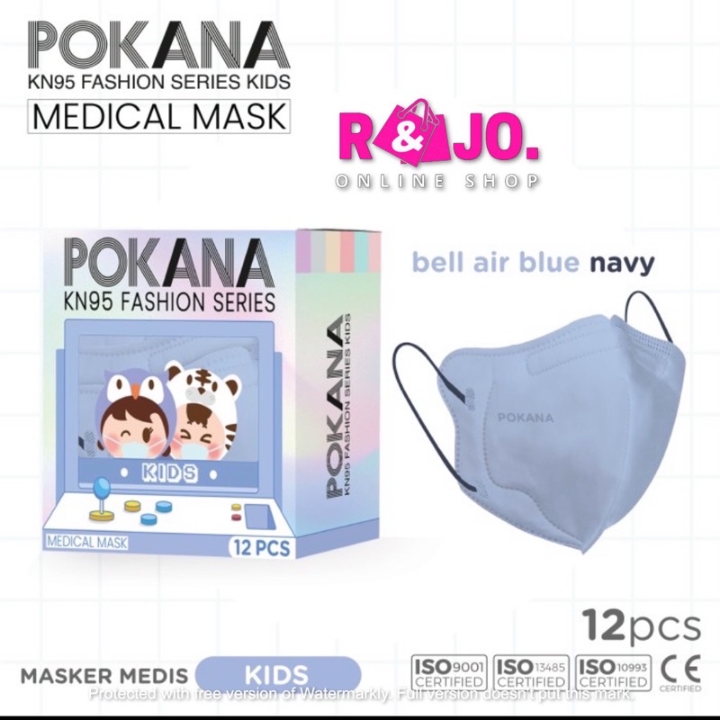 POKANA KN95 6ply FASHION SERIES KIDS Earloop MEDICAL Face Mask