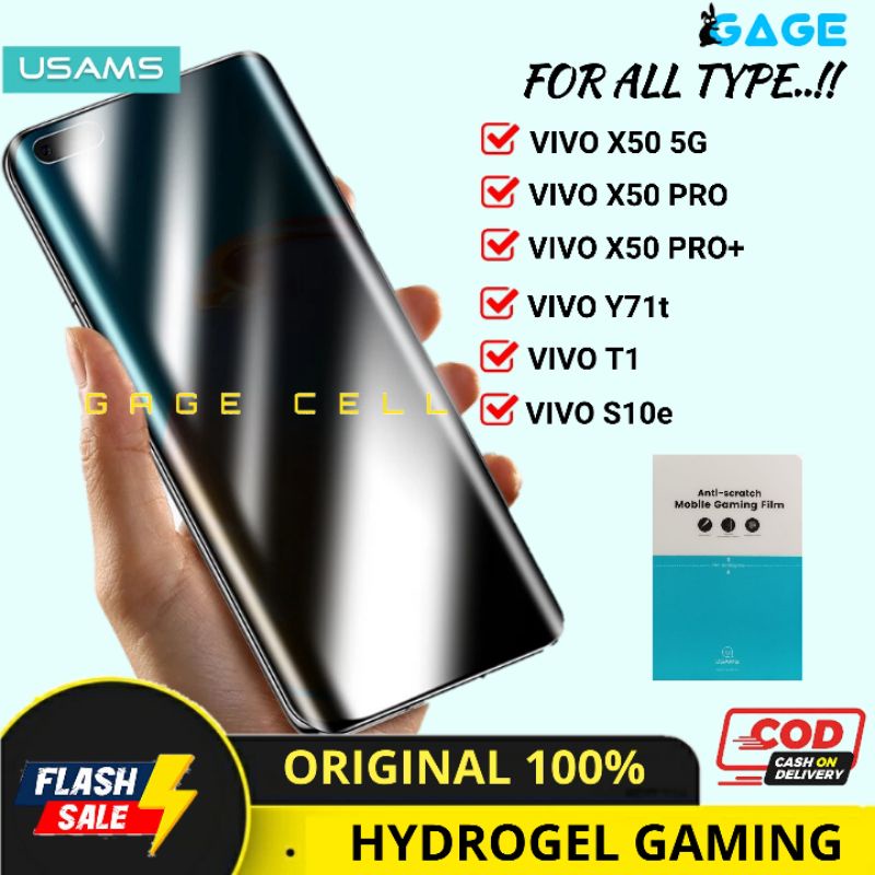 USAMS Hydrogel Anti Gores Glare Matte Gaming VIVO X50 PRO PLUS T1 S10E Not Tempered Glass Full Layar