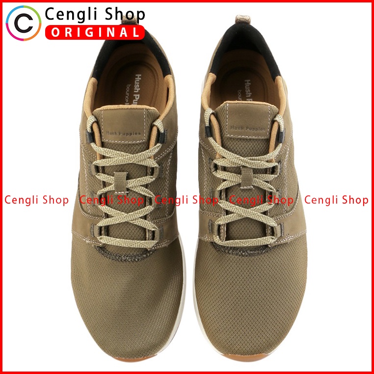 SEPATU HUSH PUPPIES PRIA ORIGINAL TERBARU SNEAKER CASUAL HIJAU HM007