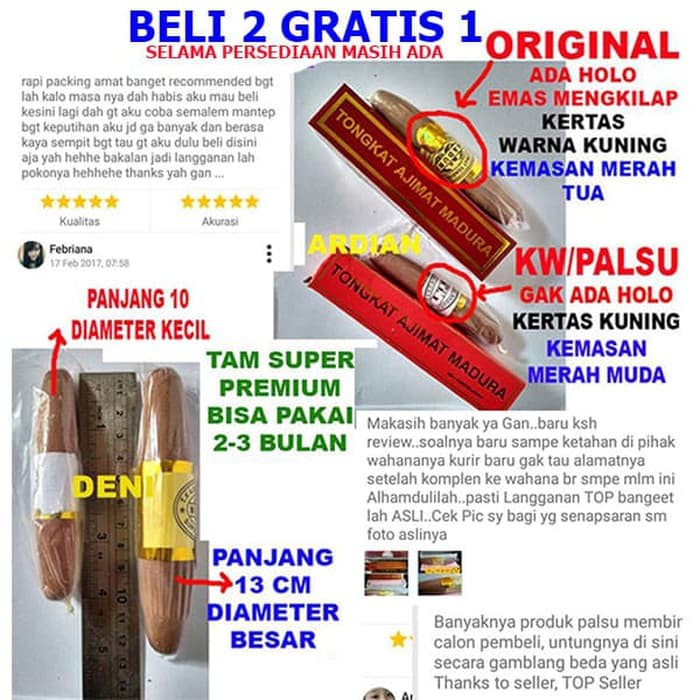 GARANSI TONGKAT MADURA ASLI RAMUAN AJIMAT MADURA OBAT KEPUTIHAN WANITA Murah