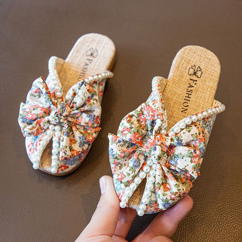 [Brandedbaby] 26-36 SEPATU SENDAL SELOP ANAK PEREMPUAN IMPORT / SEPATU ANAK FASHION IMPORT TERBARU MOTIF BUNGA MUTIARA