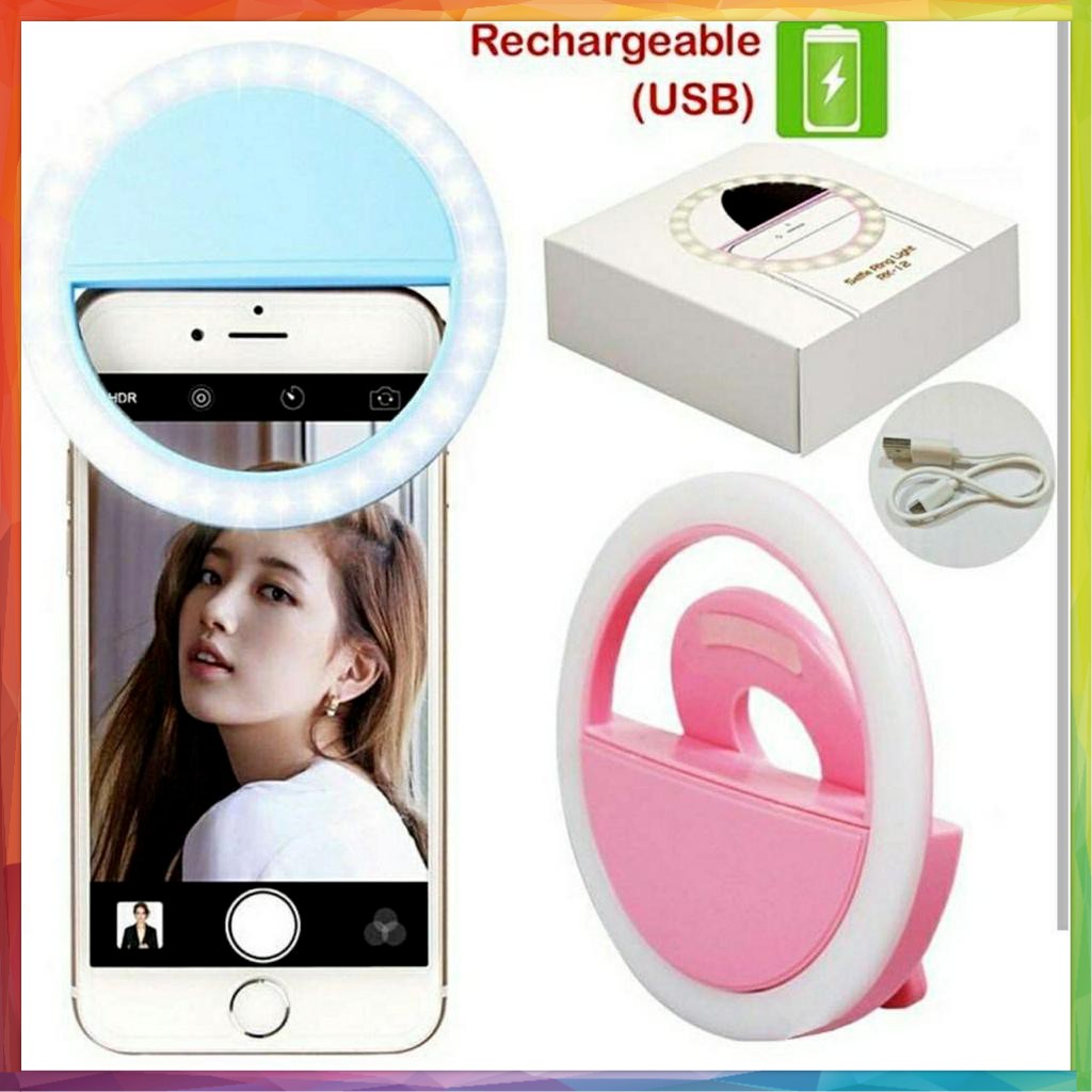 [Selfie Ring] Ring Light Selfie Led / Selfie FlashLight Lingkaran 36 LED 3 Tingkat Light Clip Camera