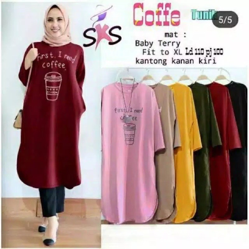 TUNIK JUMBO SAKU KIRI KANAN LD 110cm Promo Babyteri sablon