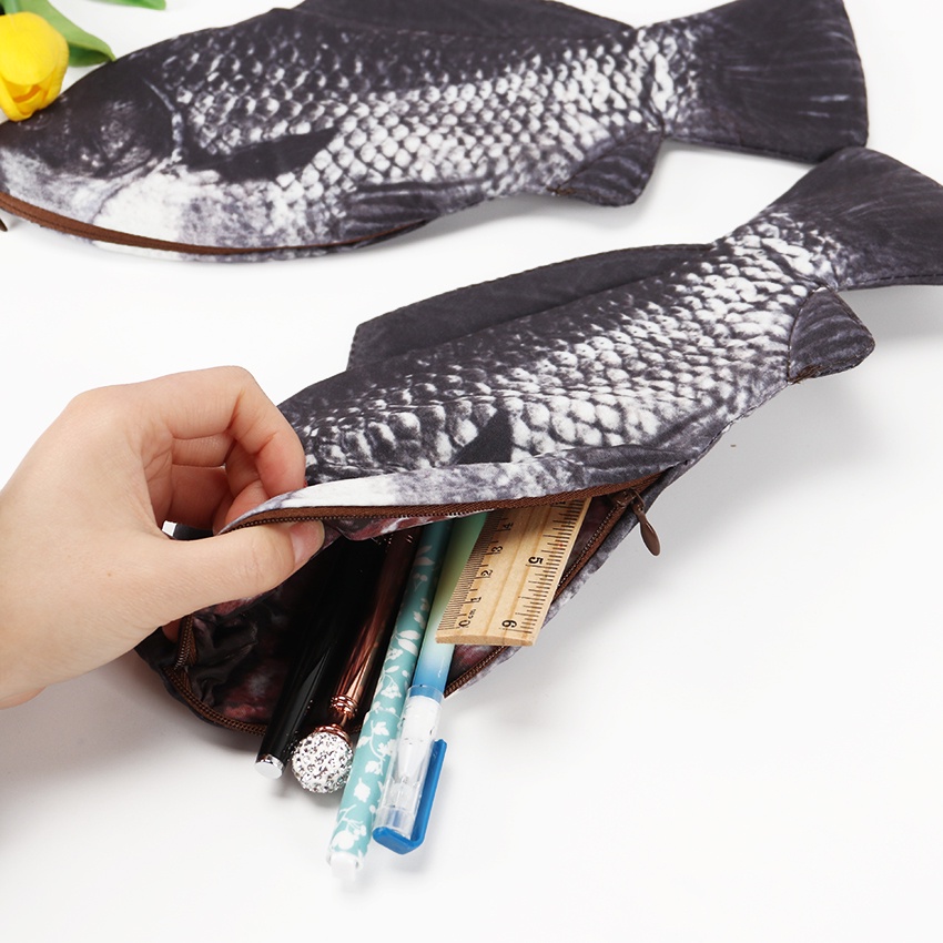 

1PC Creative Fish Pencil Box Large Capacity Upgrades Pen Case School Gift Fun Fountain Pen Bag Schoo