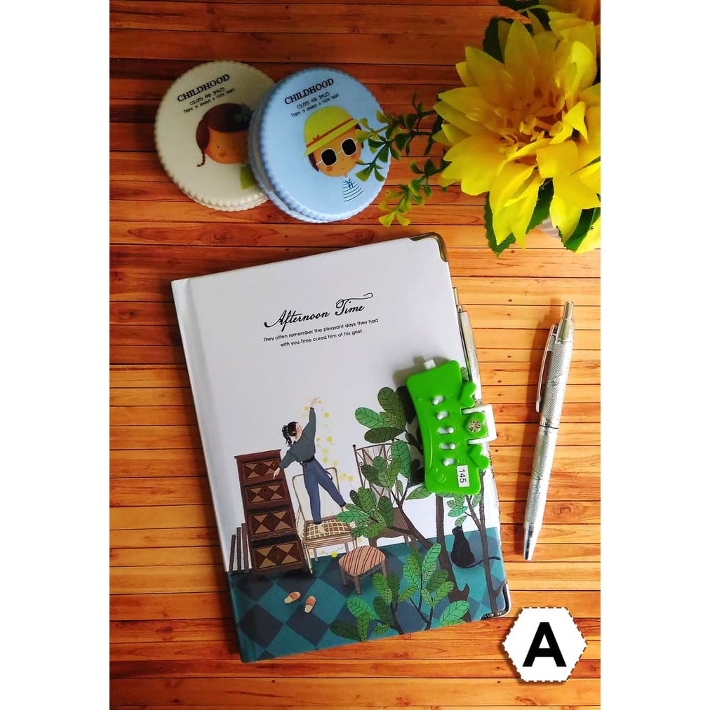 

Buku Diary Kunci Password Hardcover + Pulpen - AFTERNOON TIME J2B006