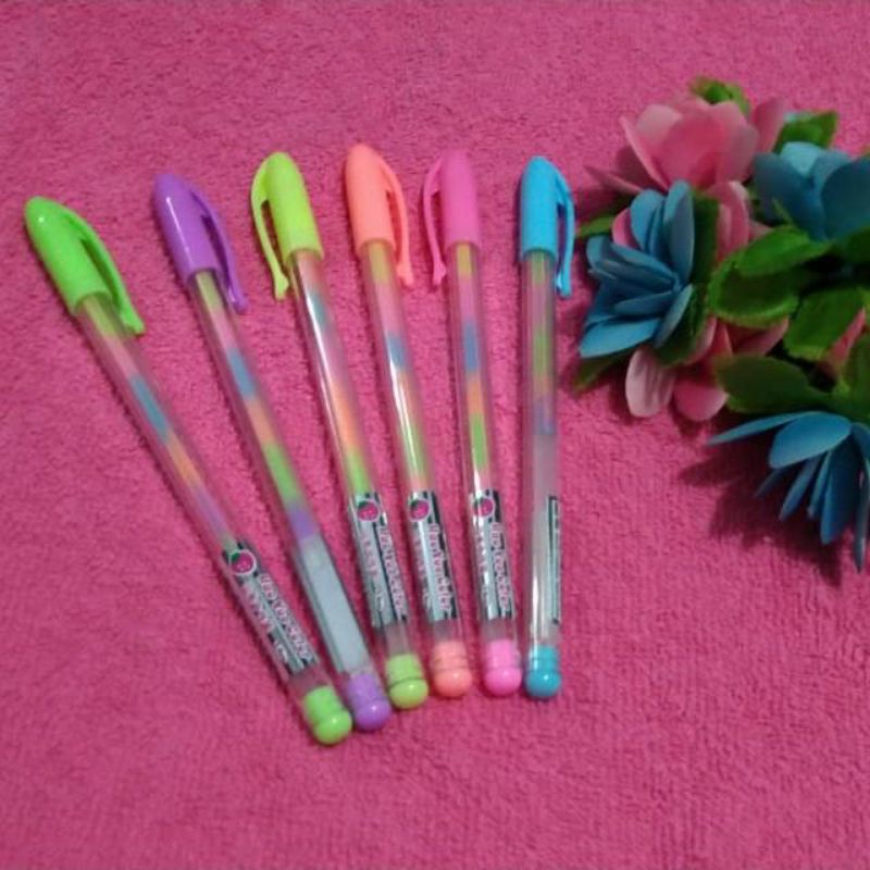 

Pulpen Pelangi Pen Rainbow Bulpen Warna Warni (Ecer)