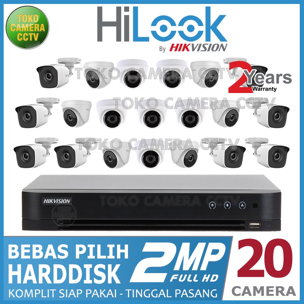 PAKET CCTV HILOOK 2MP 32 CHANNEL 20 KAMERA