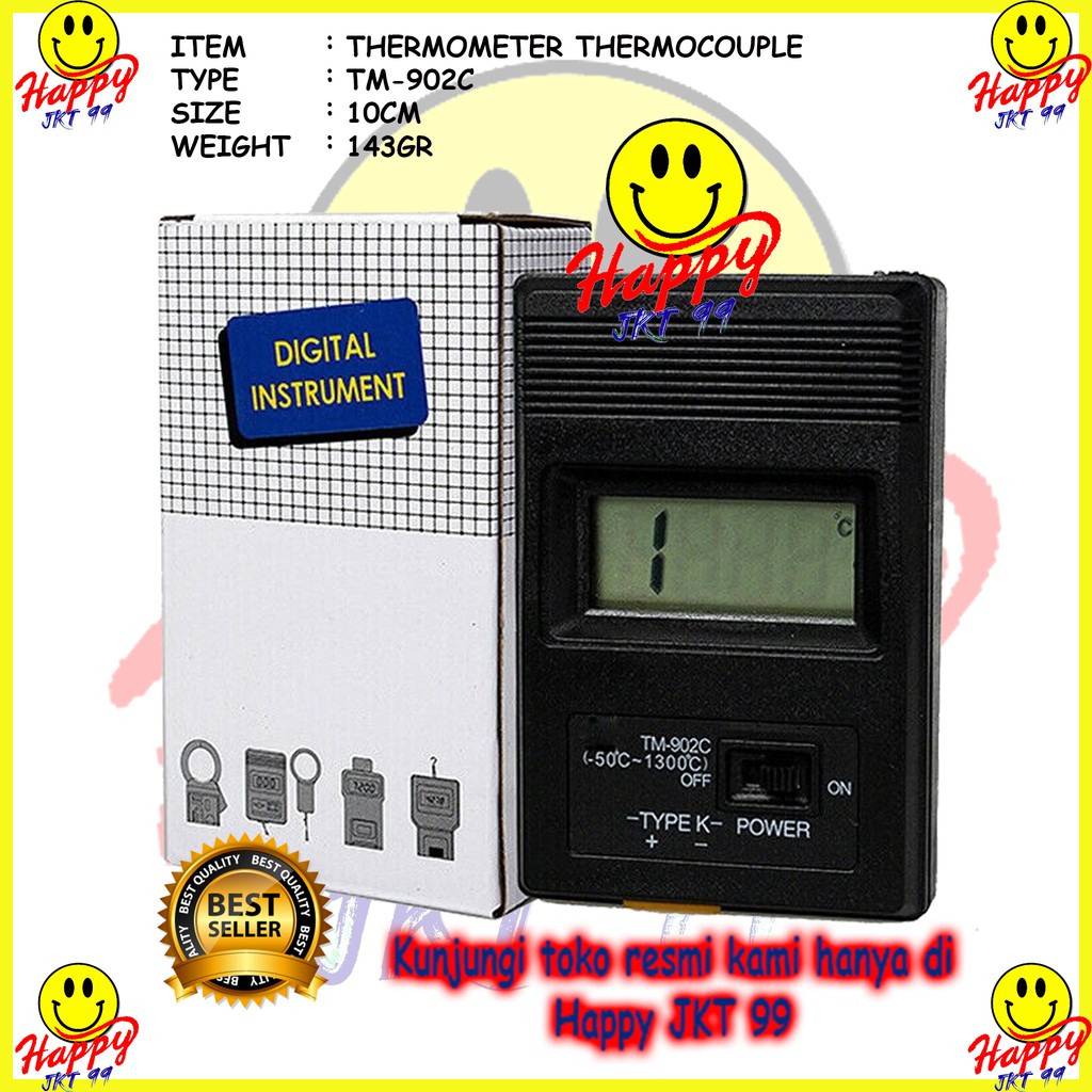 [ HAPPY JKT 99 ] K-TYPE THERMOCOUPLE THERMOMETER DIGITAL LCD TERMOMETER TM-902C TM902C