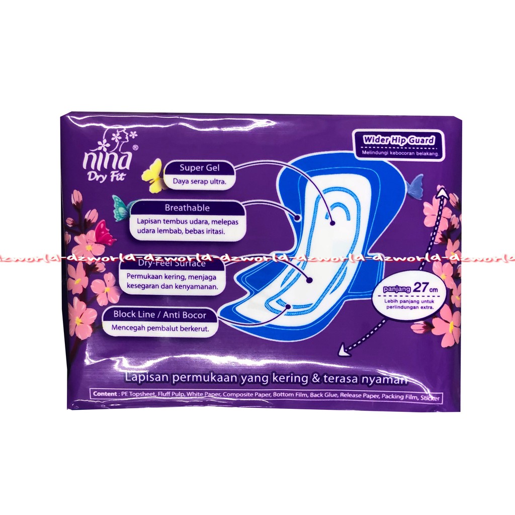 Nina Dry Fit 10 Lembar 27cm Panty Liner Bagus Nina Pantyliner