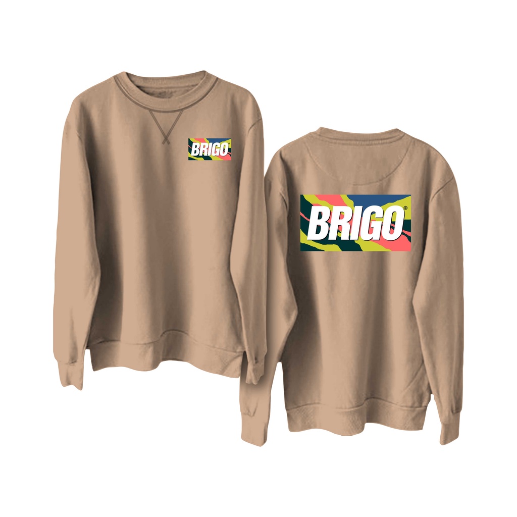 BRIGO Basic Sweatshirt  Abstrak II Sweater Crewneck BRIGO bstrak Sablon DTF Fleece Cotton M-XXL (Pria &amp; Wanita) Free stiker&amp;Gantungan Kunci