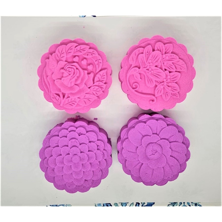 (4pc) cetakan kue bulan (150gr) mooncake press mold PP-FLO ROSE