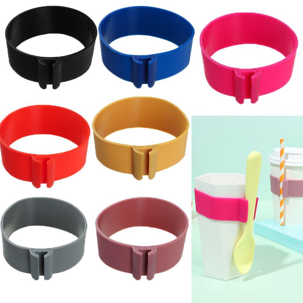 Chookyy Silicone Cup Sleeves Reusable Anti-Panas Insulasi Panas Non-slip Tatakan Gelas Teh Mug Holder