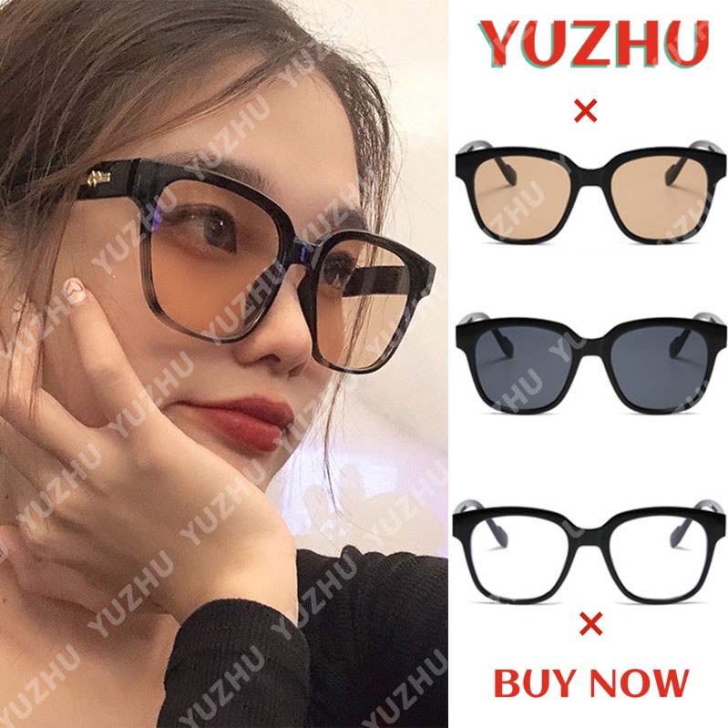 (YUZHU) COD Gaya Busana Korea Kacamata Perlindungan UV untuk Wanita Retro Ocean Color Square Shades untuk Unisex