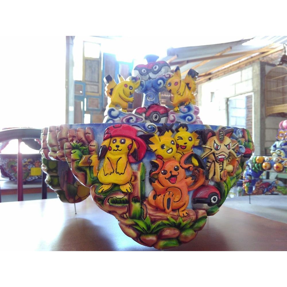 Tebok Lovebird Ukir Motif Pokemon