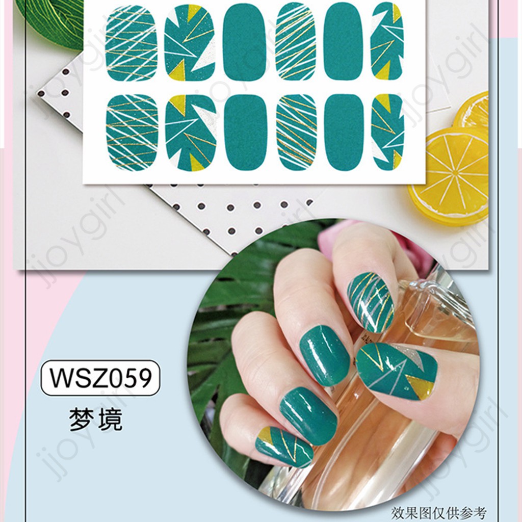 WSZ Nail sticker motif / sticker kuku / stiker kuku / nail stiker glitter / stripes design