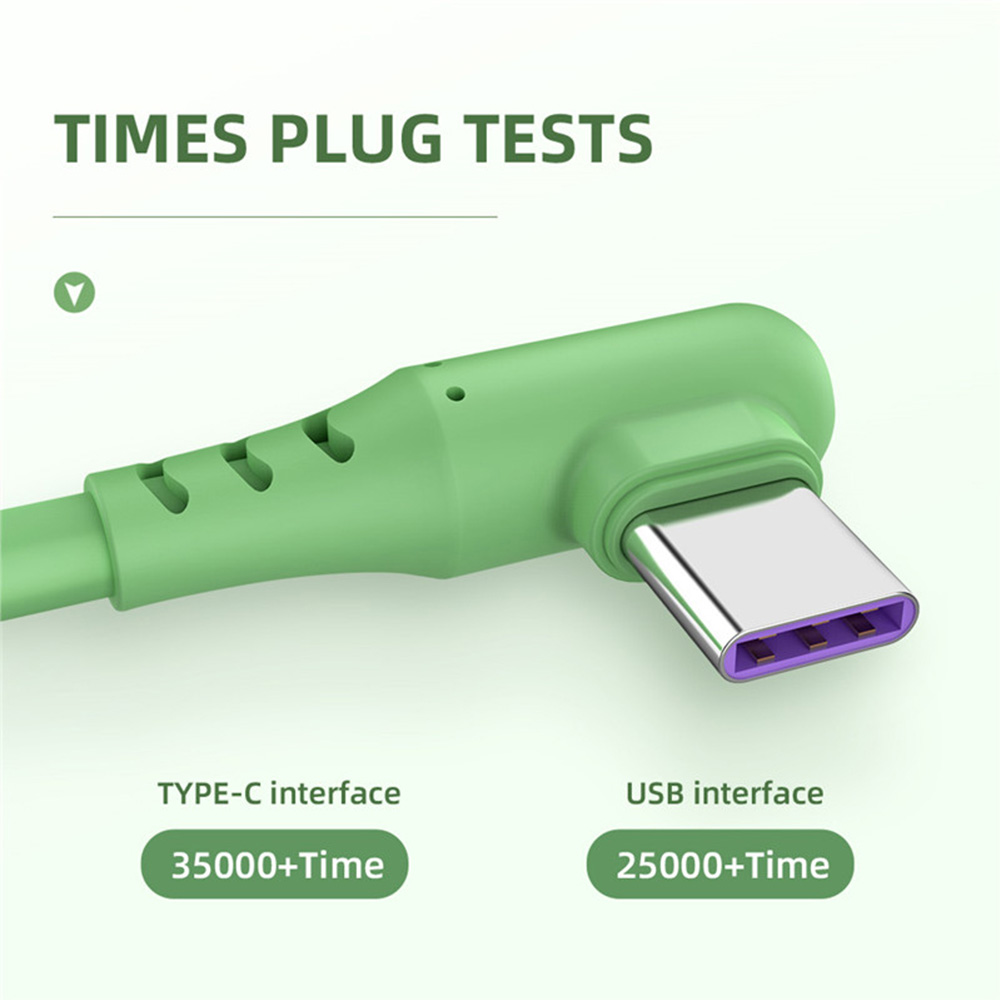 Kabel Data / Fast Charging 5a Bentuk L Bahan Silikon Untuk Android / Apple Play