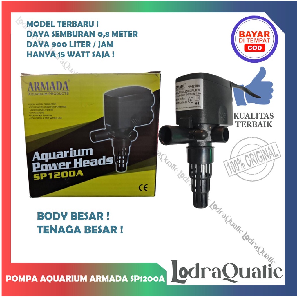 POMPA CELUP AQUARIUM ARMADA 1200 A POWERHEAD MESIN FILTER AQUARIUM POMPA AQUARIUM MINI POMPA AQUARIUM 1200 POMPA CELUP AQUARIUM POWER HEAD AQUARIUM FILTER AQUARIUM FILTER AQUASCAPE POMPA AIR 1200WATER PUMP POMPA AIR AQUARIUM ARMADA