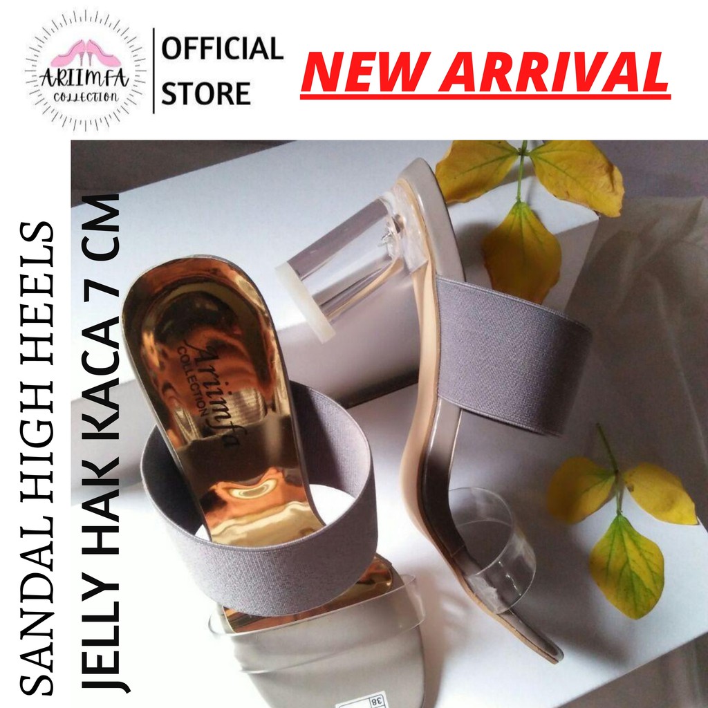 ARIIMFA AR010 SANDAL WANITA HIGH HEELS JELLY HAK KACA 7CM TERBARU 2020