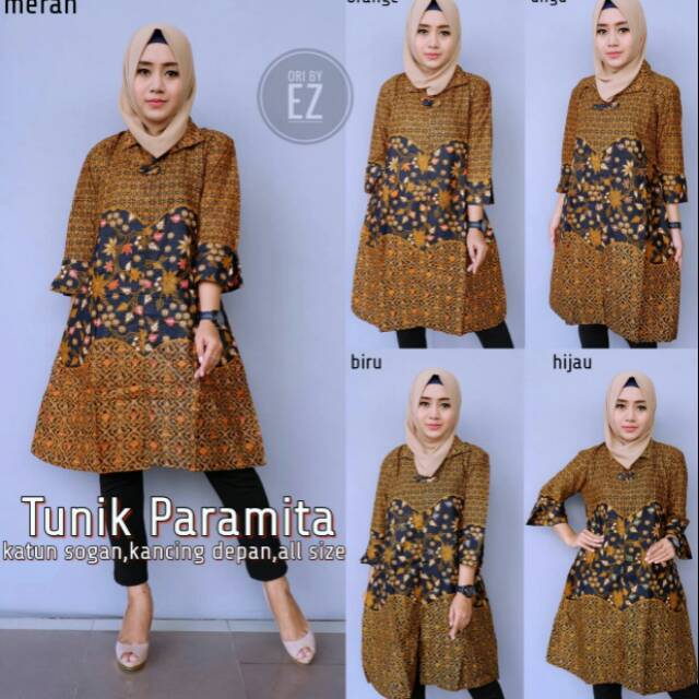 TUNIK BATIK PARAMITHA SOGAN BATIK SOGAN MURAH TUNIK BATIK SOGAN MURAH ATASAN BATIK ATASAN WANITA