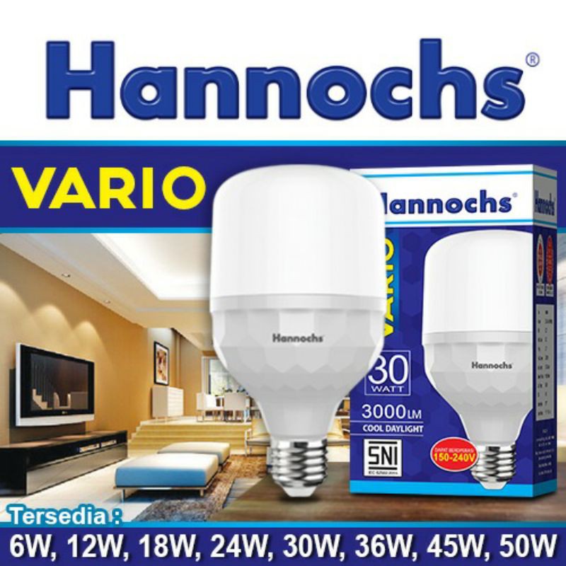 Hannochs Lampu LED VARIO 6/12/18/24/30/36/45/50 watt - cahaya Putih